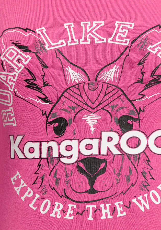 KangaROOS Shirt met lange mouwen met kangoeroe-frontprint