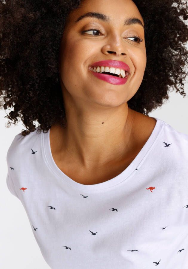 KangaROOS Shirt met print korte mouwen figuurvolgend met print met ronde hals