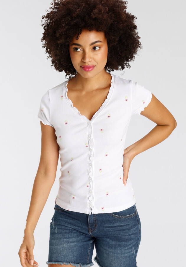 KangaROOS Shirt met korte mouwen korte mouw figuuraccentuerend van katoen