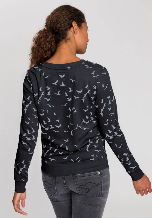 KangaROOS Sweatshirt Lange mouwen figuurvolgende snit bedrukt ronde hals