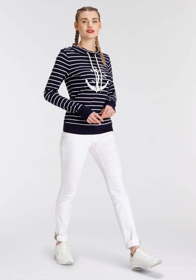 KangaROOS Sweatshirt met sportieve opstaande kraag en maritieme print