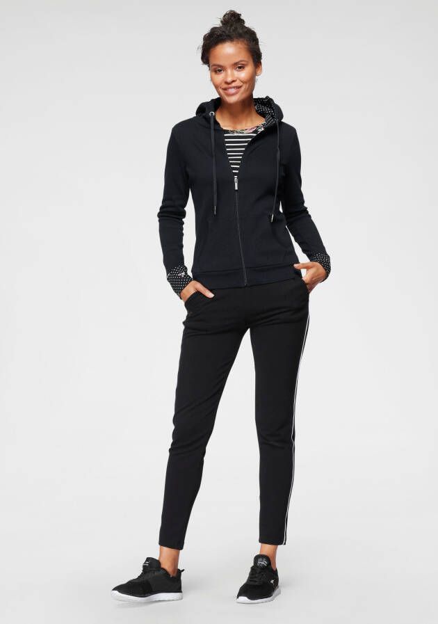 KangaROOS Sweatvest met gedessineerde capuchonvoering en mouwomslag nieuwe collectie