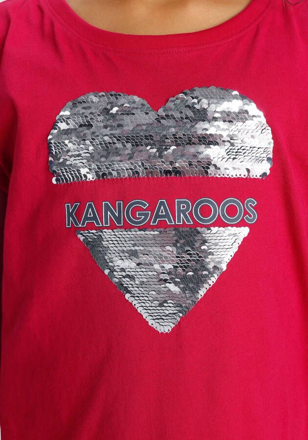 KangaROOS T-shirt Keerbare pailletten hart
