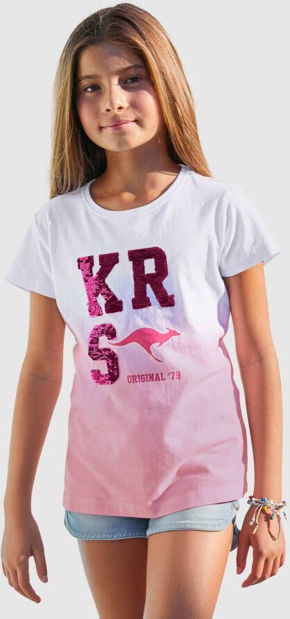KangaROOS T-shirt In verlopende kleuren met omkeerbare pailletten