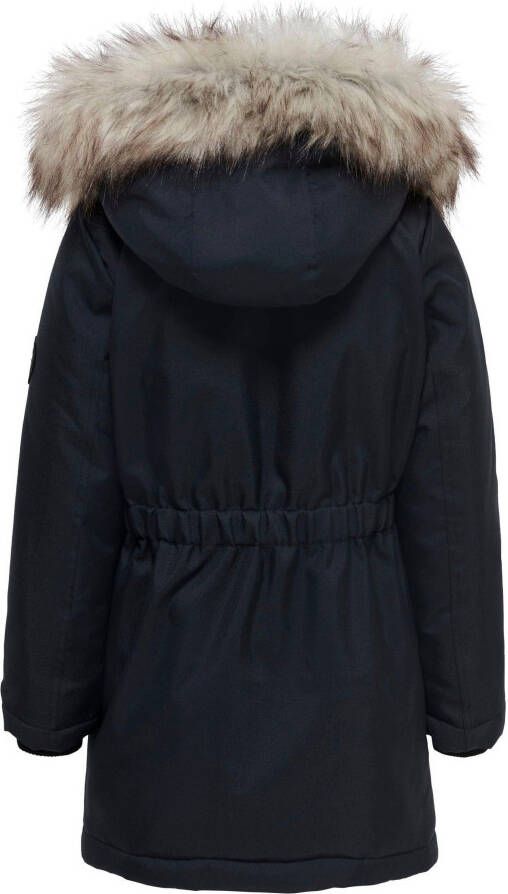 Only KIDS GIRL winterjas KOGIRIS donkerblauw Meisjes Polyester Capuchon 164