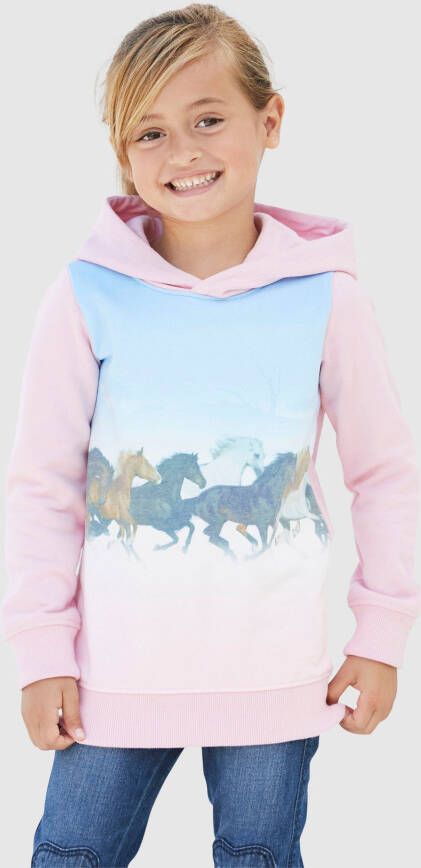 KIDSWORLD Lang sweatshirt met paardenprint