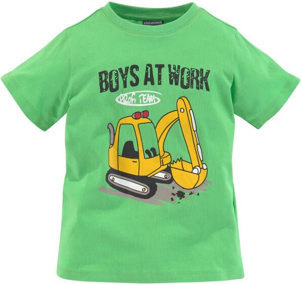 KIDSWORLD Shirt & short BOYS AT WORK (voordeelset 2-delig T-shirt+sweatbermuda)
