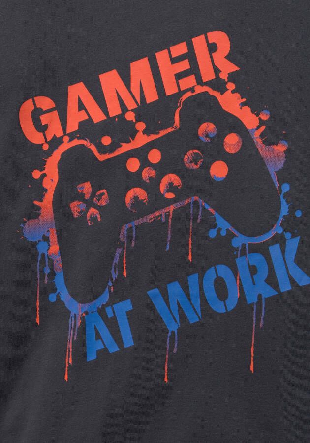 KIDSWORLD Shirt met lange mouwen GAMER AT WORK met coole quote