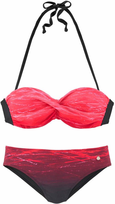 Lascana Beugelbikini in bandeaumodel in kleurverloop in batik-look
