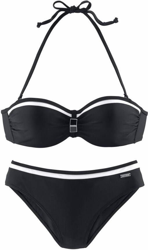 Lascana Beugelbikini in bandeaumodel met contrastdetails