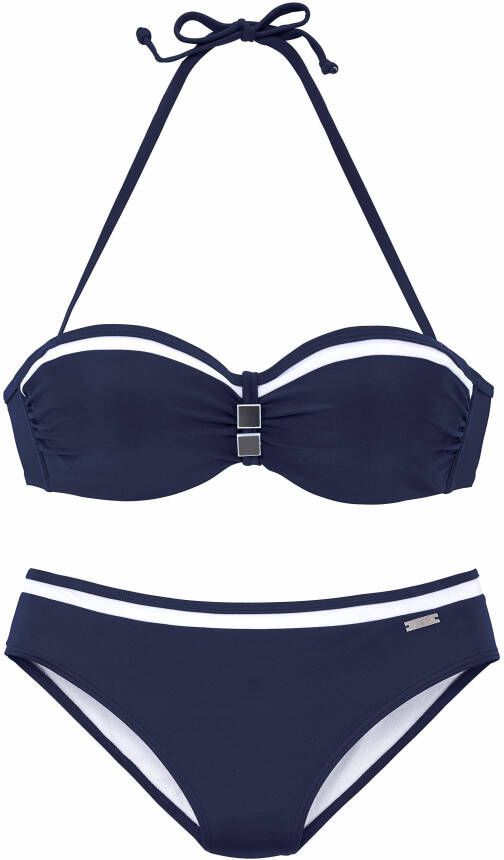Lascana Beugelbikini in bandeaumodel met contrastdetails