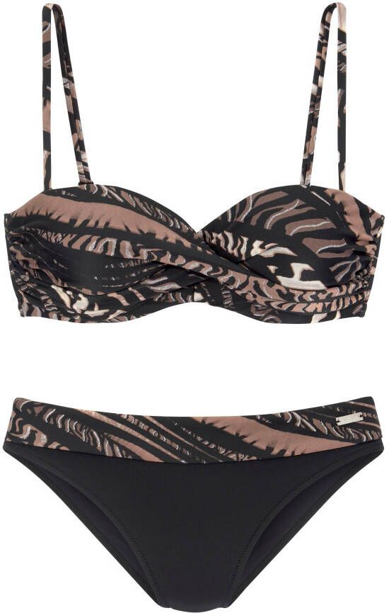 Lascana Beugelbikini in bandeaumodel met dierenprint