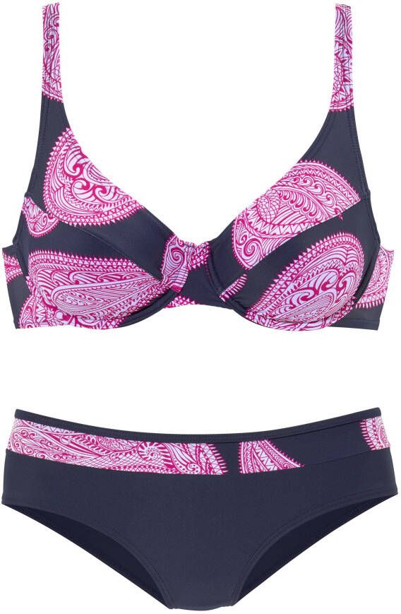 Lascana Beugelbikini aan de zijkant extra hoog gesneden verstelbare bandjes