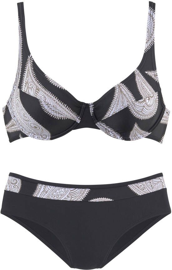 Lascana Beugelbikini aan de zijkant extra hoog gesneden verstelbare bandjes