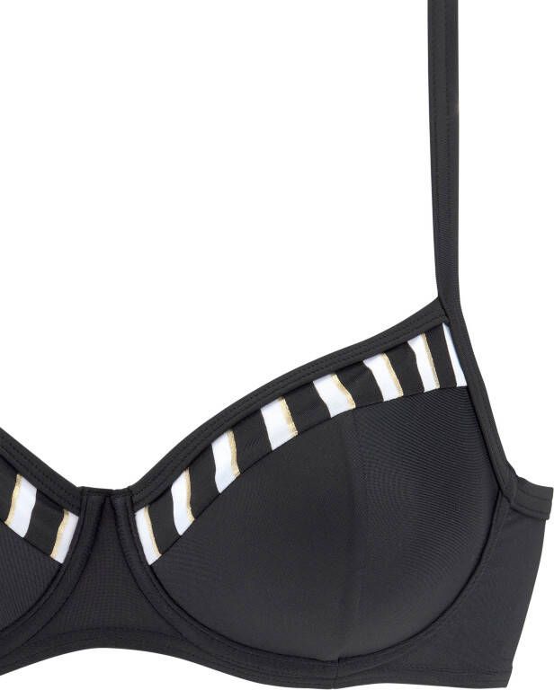 Lascana Beugelbikini met goudkleurige strepen