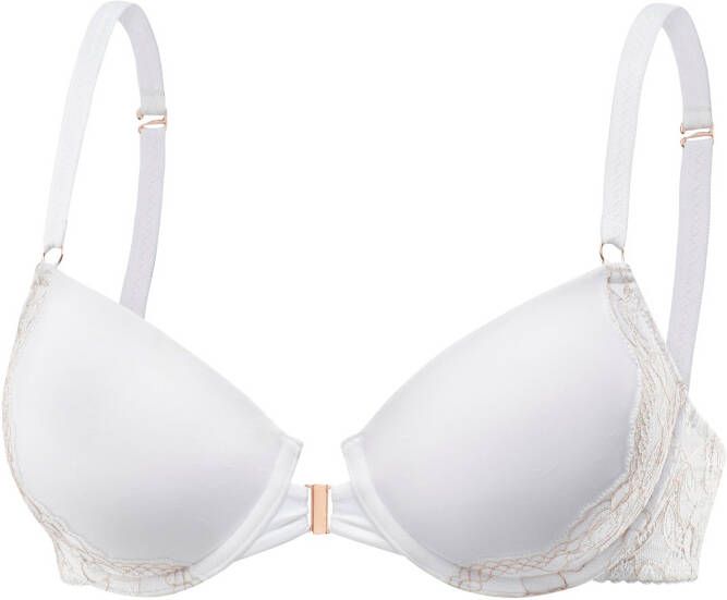 Lascana Bh met halterbandjes met voorklep en kant in een glanzend bronzen tint - Foto 2