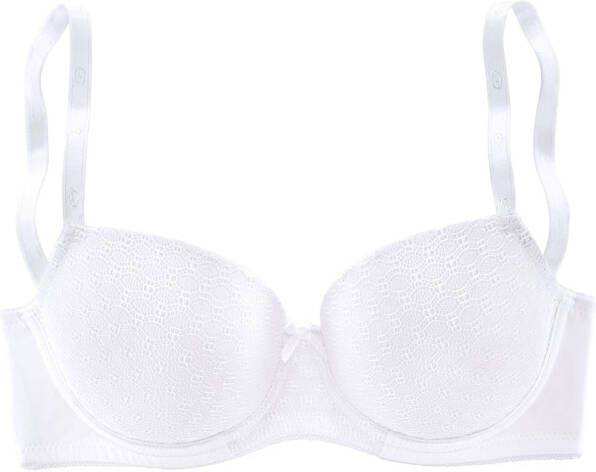 Lascana Bh met steuncups met beugel en grafische kant dessous