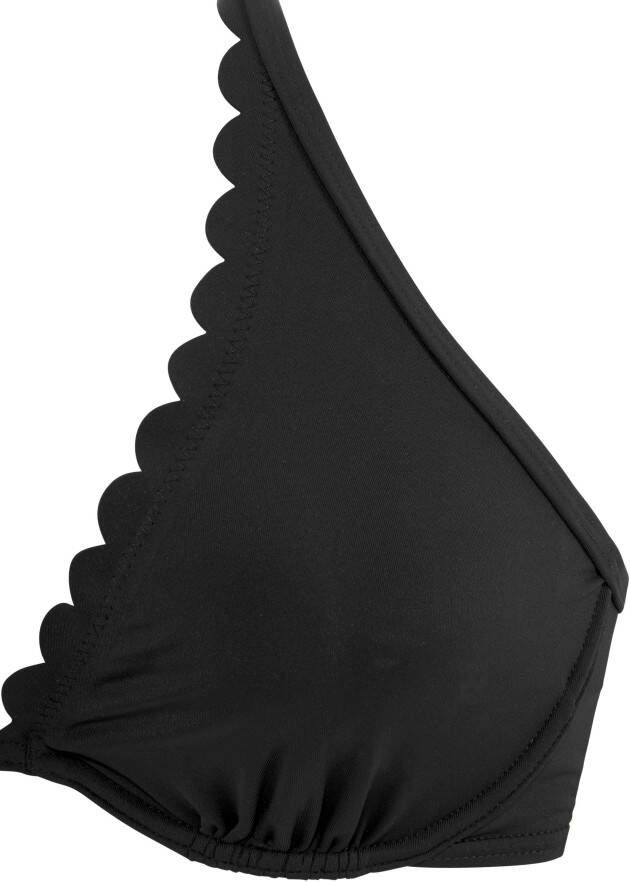 Lascana Bikinitop met beugels Scallop met gelaserde gegolfde rand