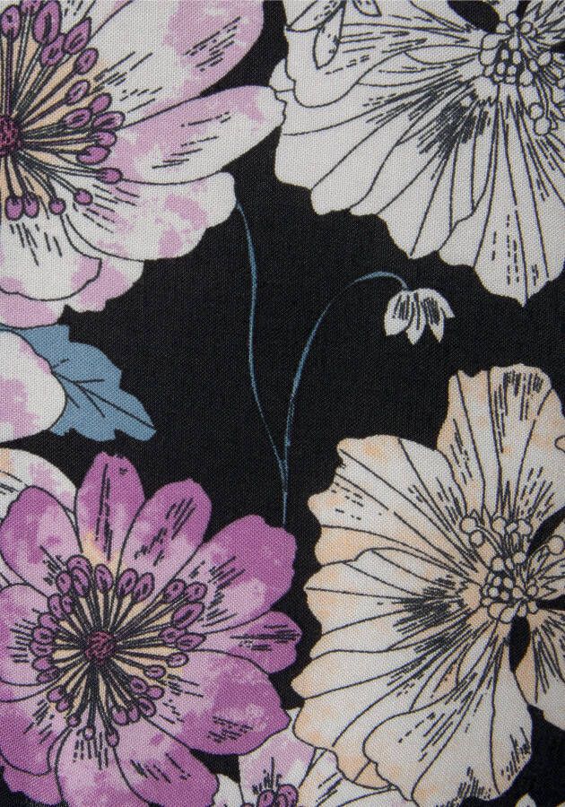 Lascana Blouse zonder sluiting met bloemenprint en trompetmouwen blouseshirt casual
