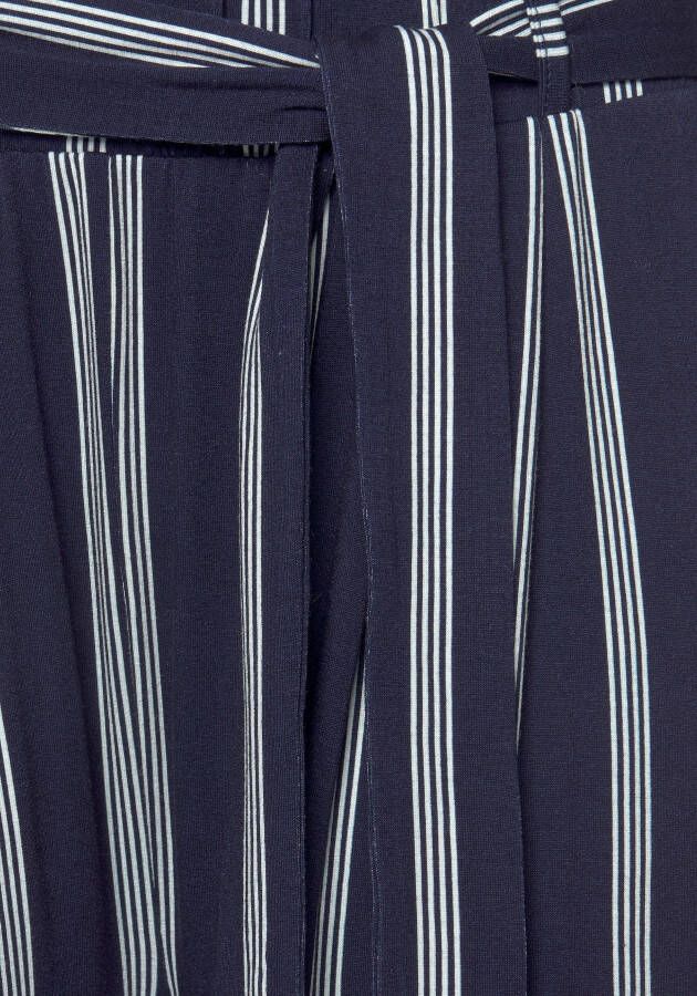 Lascana Culotte in paperbag look luchtige jersey broek casual (Met een bindceintuur)
