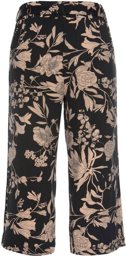 Lascana Culotte met bloemenprint stoffen broek stretch (Met een bindceintuur)
