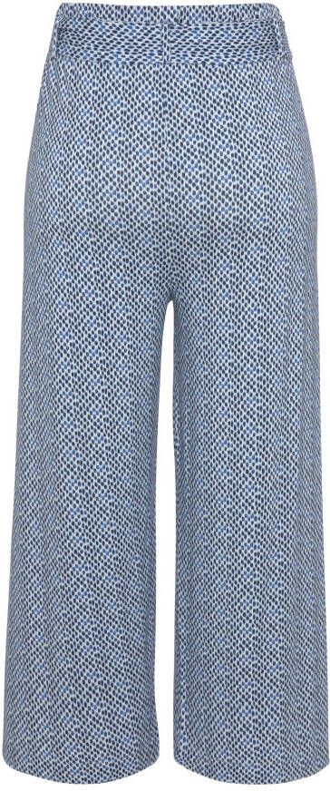 Lascana Culotte en stippenprint licht en elastisch jersey broek zomerbroek (Met een bindceintuur)