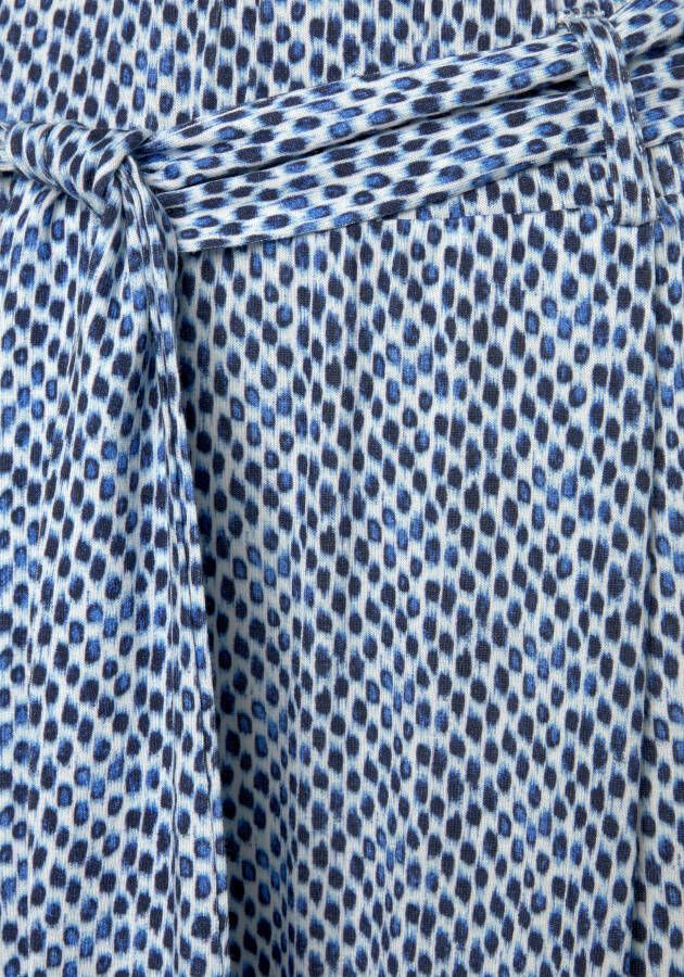 Lascana Culotte en stippenprint licht en elastisch jersey broek zomerbroek (Met een bindceintuur)