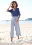 Lascana Culotte en stippenprint licht en elastisch jersey broek zomerbroek (Met een bindceintuur) - Thumbnail 6
