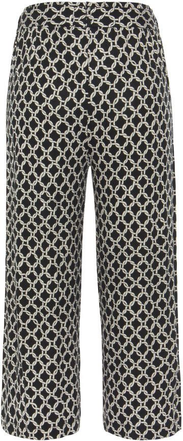 Lascana Culotte met all-over print 7 8 broek jersey broek (Met een bindceintuur)