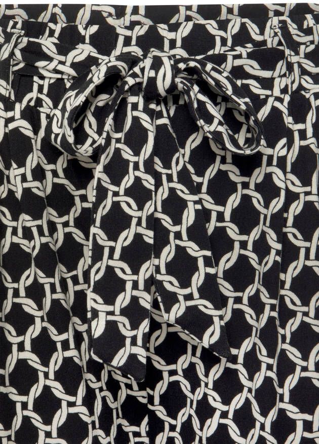 Lascana Culotte met all-over print 7 8 broek jersey broek (Met een bindceintuur)