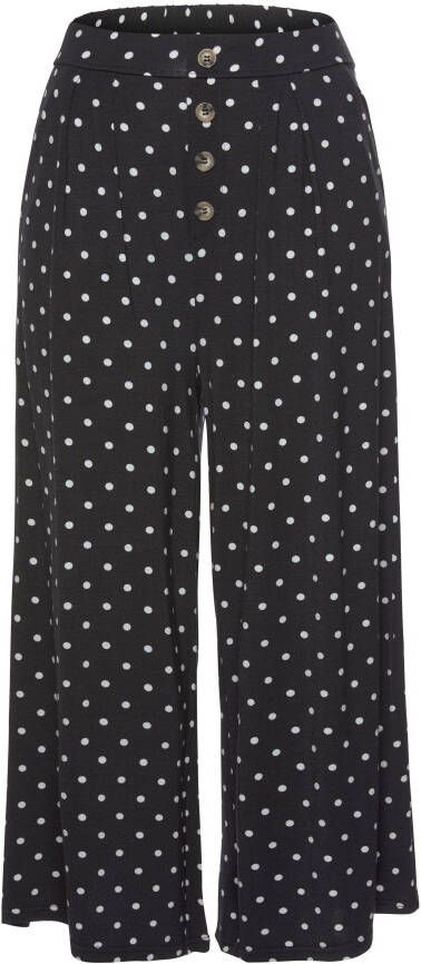 Lascana Culotte met stippenprint en zakken elastische tailleband 7 8 broek jersey broek