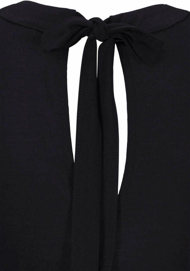 Lascana Jerseyjurk in een wijde zwierige vorm met zakken strikbandje bij de hals elegant
