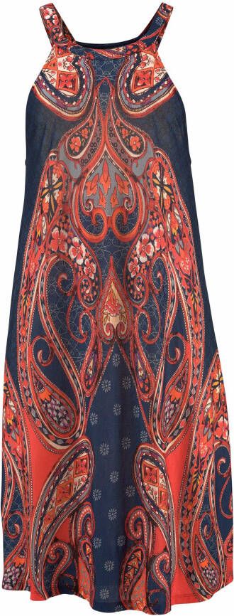 Lascana Jerseyjurk met all-over print elegante zomerjurk mini jurk strandjurk