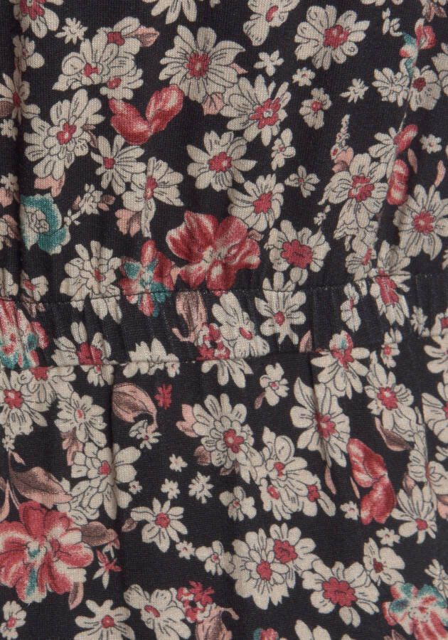 Lascana Jerseyjurk met bloemenprint en lange mouwen mini jurk zomerjurk