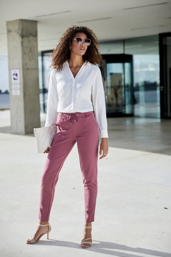 Lascana Jogpants met elastische tailleband en riemlussen loungewear (1-delig)
