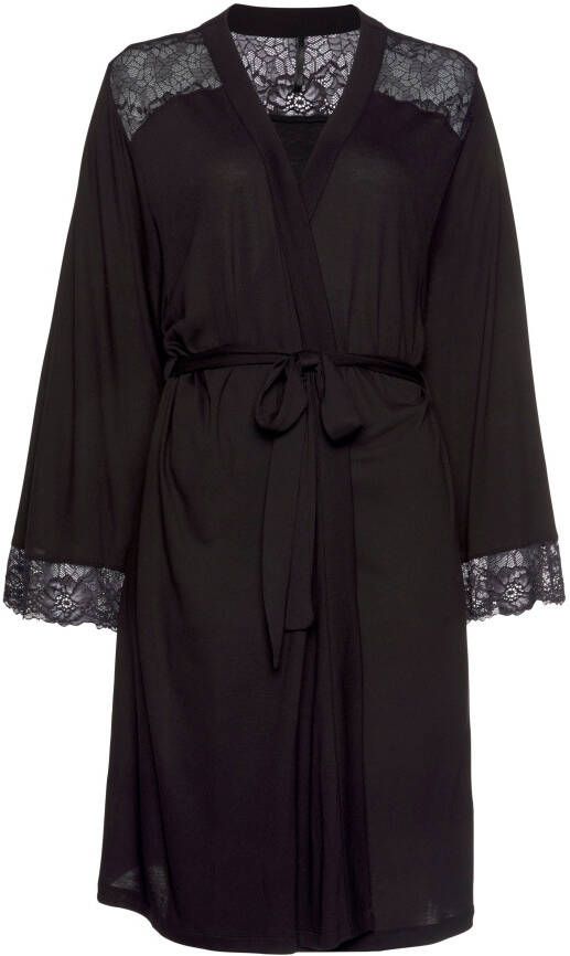 Lascana Kimono met kanten inzetten