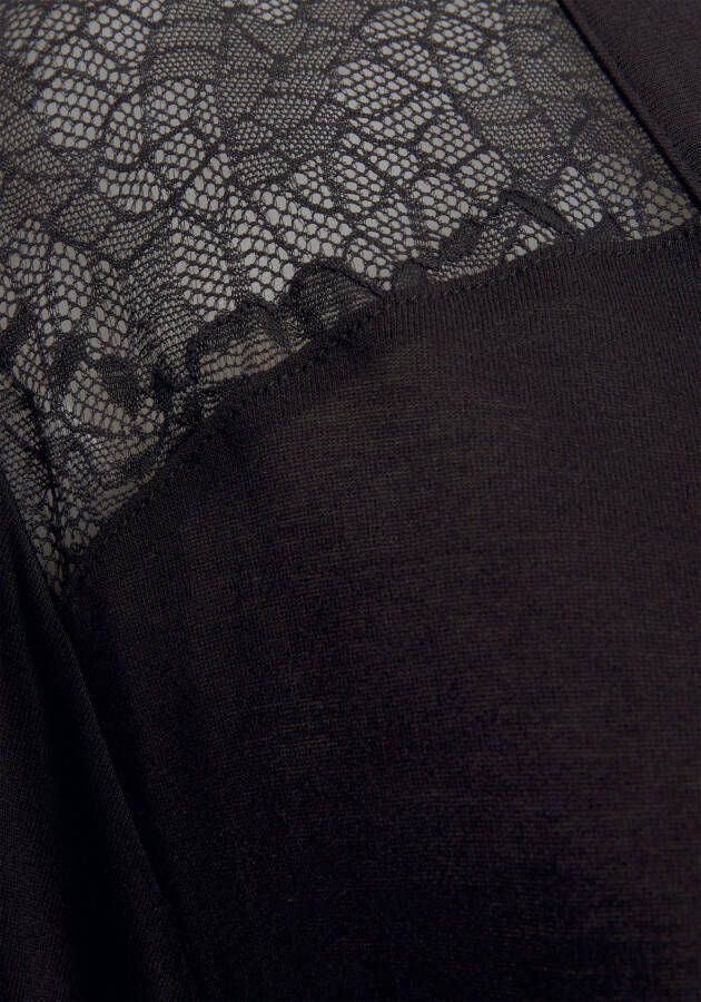 Lascana Kimono met kanten inzetten