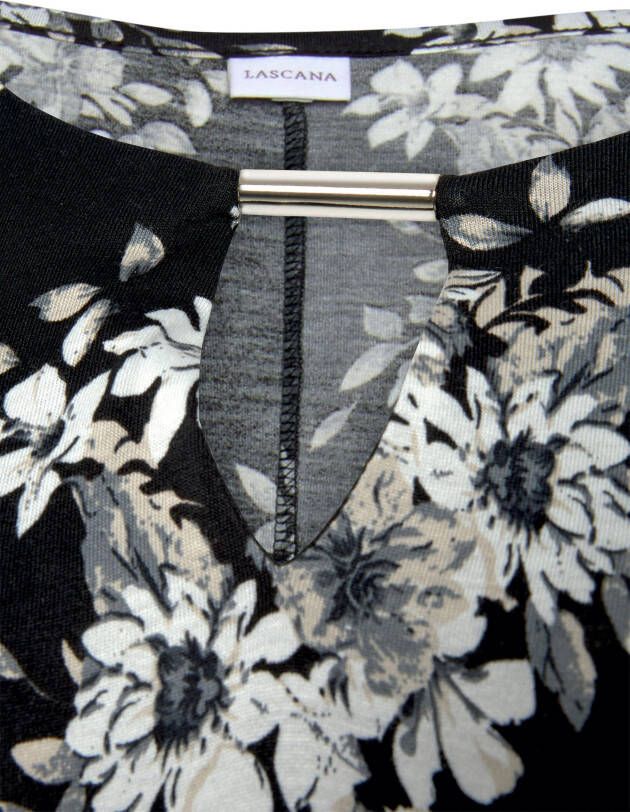 Lascana Lang shirt met subtiele bloemenprint blousejurk met wijde mouwen