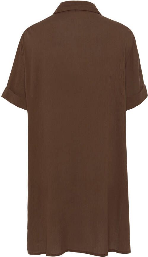Lascana Lange blouse met knoopsluiting blouse met korte mouwen blousejurk zomers