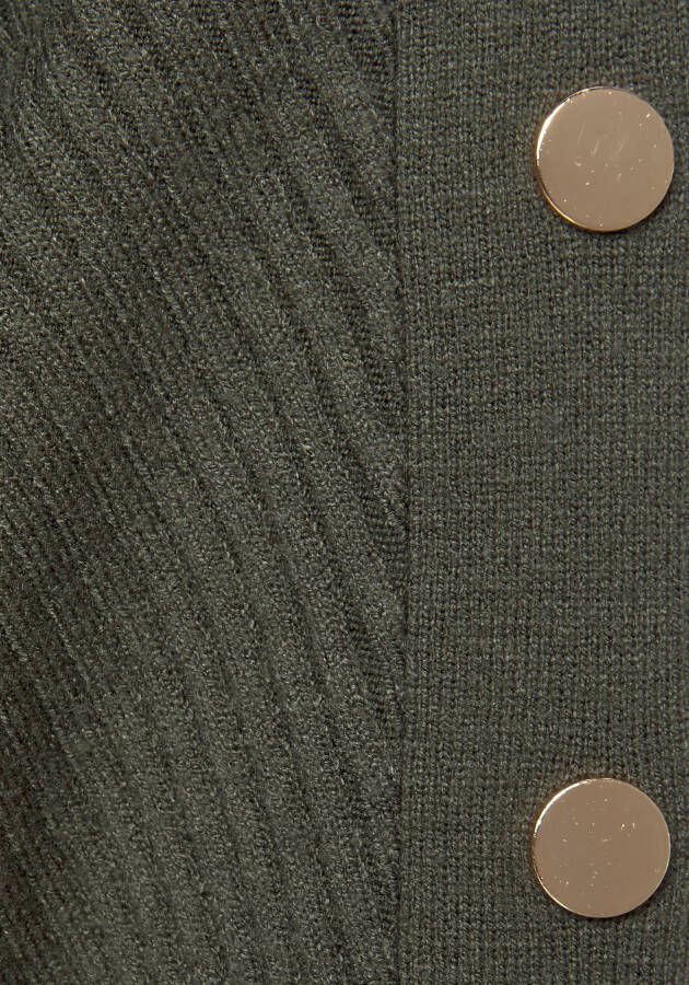 Lascana Lange trui met decoratieve accessoires op de mouw elegante gebreide trui