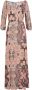 Lascana Maxi-jurk met cut-outs bij de hals zomerjurk met all-over print lange mouwen - Thumbnail 2