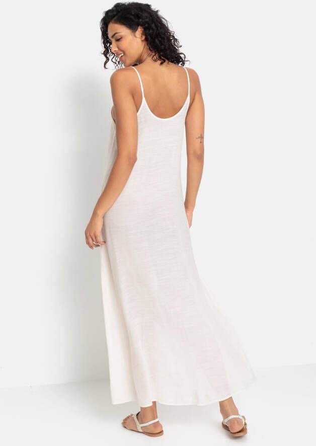 Lascana Maxi-jurk met ronde hals luchtige zomerjurk strandjurk