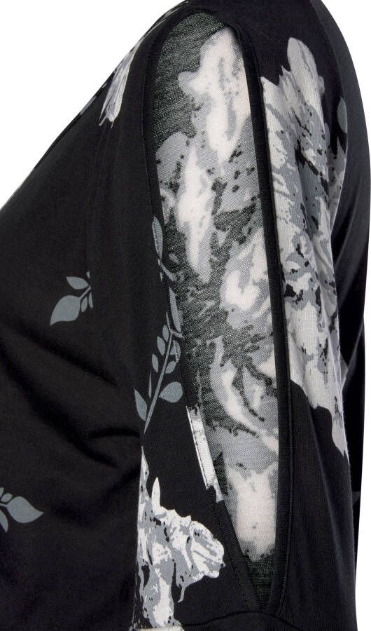 Lascana Maxi-jurk met bloemenprint en cut-outs bij de schouders zomerjurk met split