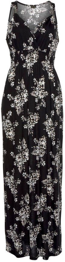 Lascana Maxi-jurk met bloemenprint en verstelbare halslijn zomerjurk