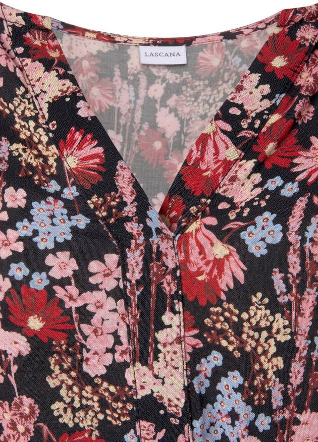 Lascana Maxi-jurk met bloemenprint en v-hals zomerjurk
