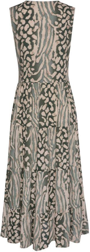 Lascana Maxi-jurk met animal print en knoopsluiting zomerjurk strandjurk