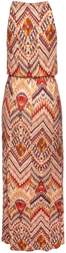 Lascana Maxi-jurk met modieuze halslijn in etnische print zomerjurk strandjurk
