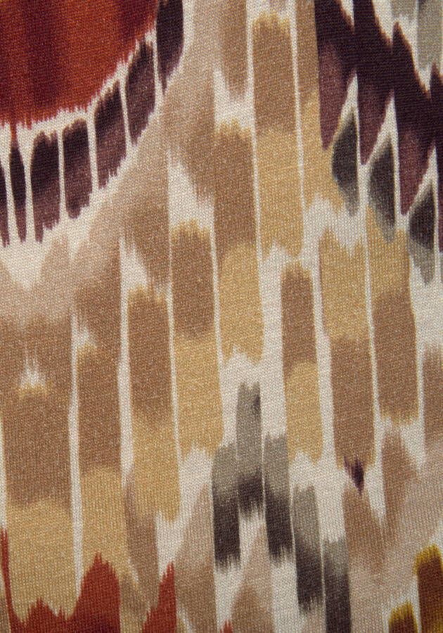 Lascana Maxi-jurk met modieuze halslijn in etnische print zomerjurk strandjurk