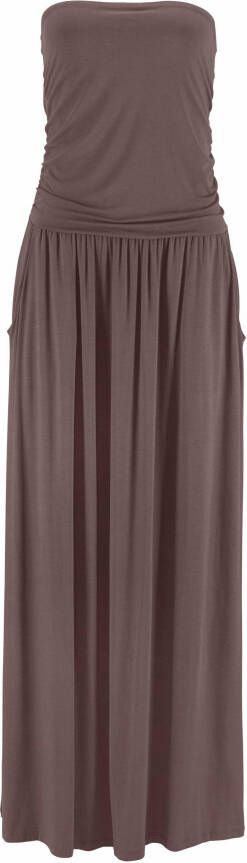 Lascana Maxi-jurk met smalle bovenkant en zakken off-the-shoulder zomerjurk basic