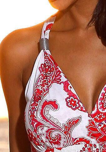 Lascana Maxi-jurk met verstelbare halslijn zomerjurk strandjurk